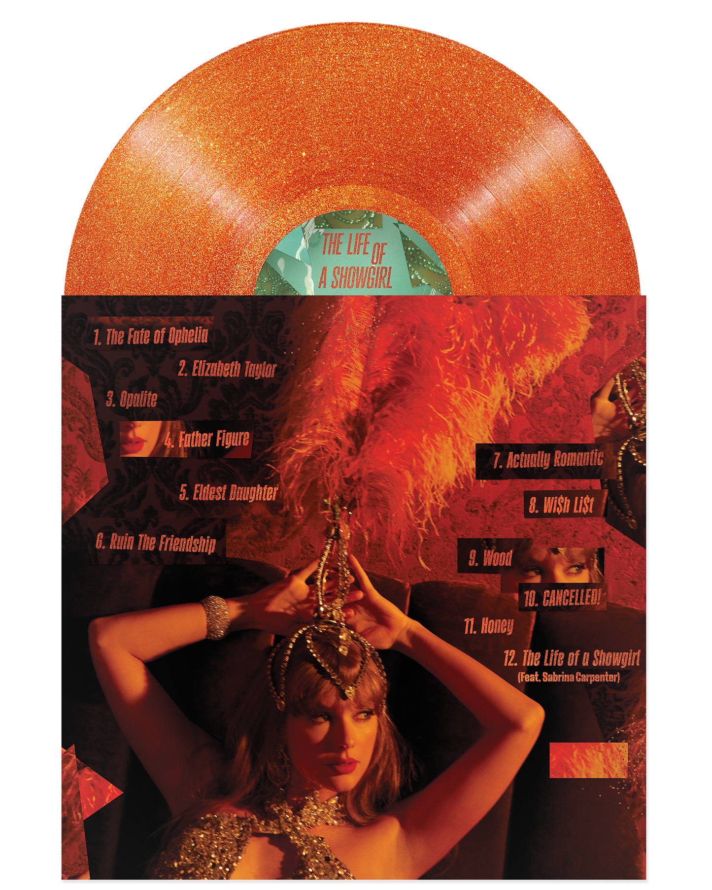 *PREVENTA* Taylor Swift - The Life Of A Showgirl: Sweat and Vanilla Perfume Portofino Orange Glitter (Vinilo)